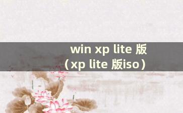 win xp lite 版（xp lite 版iso）